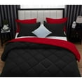 thumbnail image 6 of DNG Creations 5 Piece Reversible Diamond Pattern Comforter Solid - 100% Egyptian Cotton, 800 TC ( Twin/ Twin XL - Size ) All-Season 550 GSM ( Red/Black Colour ), 6 of 7