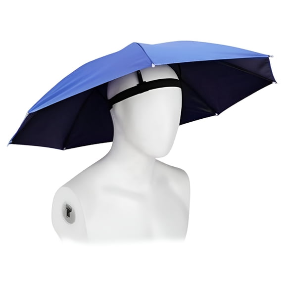 GASTROPOD 69cm UV Protection Umbrella Hat Hands-Free Sun Blocking Umbrella Hat with Elastic Headband Waterproof Kids Adults Outdoor Fishing Folding Umbrella Hat