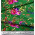thumbnail image 2 of Soimoi Velvet Fabric Flower & Leaves Watercolor Print Fabric by The Yard 58 Inch Wide, 2 of 3