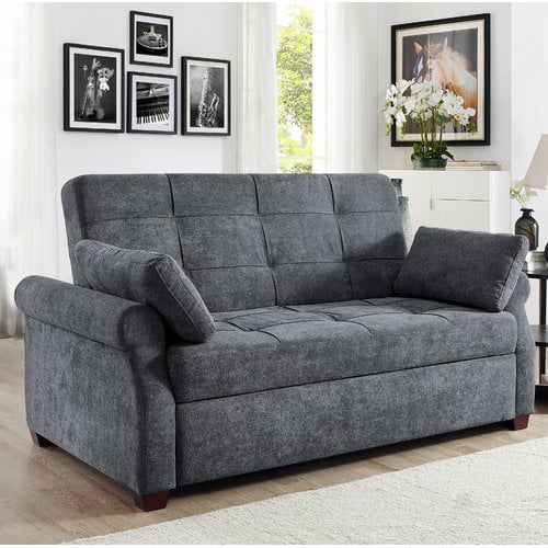 Serta Haiden Sofa Gray Microfiber, Queen Size Couch Bed Frame