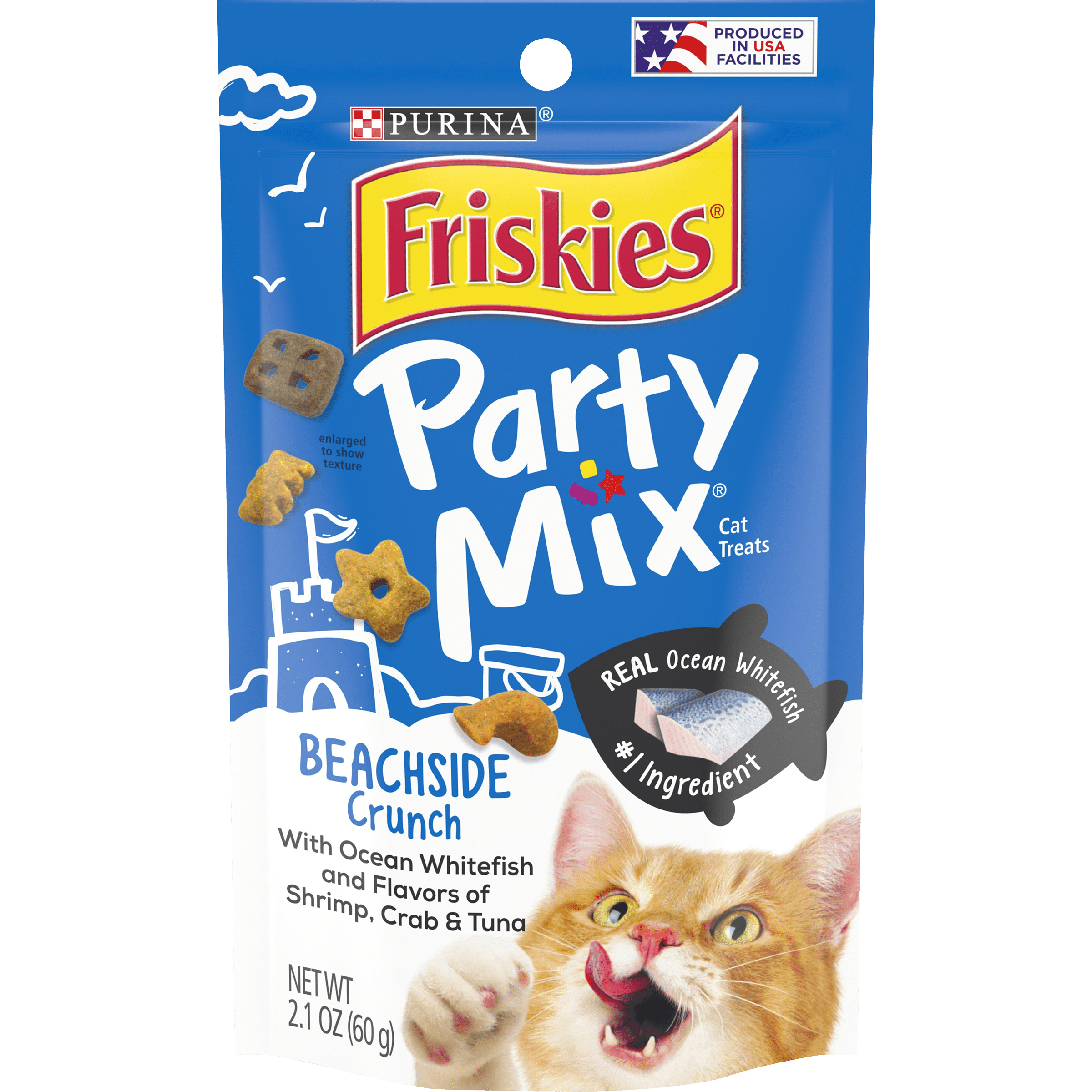 Friskies Cat Treats, Party Mix Beachside Crunch, 2.1 oz. Bag Walmart