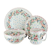 Blue Rose Polish Pottery Fairy Meadow 4 Piece Place Setting - Service for 1