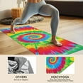 thumbnail image 4 of Rainbow Tie Dye Spiral Hot Yoga Mat Towel Non Slip for Hot Yoga - Quick-Drying Yoga Mat Cover with 4 Corner Pockets with Travel Bag - Hot Yoga Towel Non Slip Grip Moisture Wicking Sweat 70"x26", 4 of 6