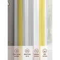 thumbnail image 3 of Yellow Grey Striped Sheer Curtains for Living Room Bedroom Geometric Vertical Stripes White Sheer Curtains 54 Inch Long 2 Panels Set Light Filtering Curtain Window Treatments Drapes for Dining Room, 3 of 6