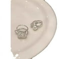 thumbnail image 5 of Womens Alloy U Shaped Index Finger Ring With Pearl Bow Design Electroplated Silver Finish Jewelry Trendy Piece, 5 of 5