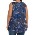 thumbnail image 6 of Simua Summer Plus Size Tank Top for Women, Ladies Floral Printed Pleated Round Neck Sleeveless Blouse Loose Flowy T-shirts, Size L-5XL, 6 of 6