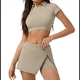 thumbnail image 3 of Vestidos de Tenis de 2 Piezas para Mujer, Vestido Deportivo de Corta con Pantalones Cortos. Albaricoque M, 3 of 8