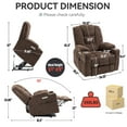 thumbnail image 2 of Holaki Power Lift Recliner Chair with Massage and Heat for Elderly, Overstuffed Wide Power Recliner with USB Ports, Electric Oversized Single Sofa with Dual Cup Holders & Side Pocket, Medium, Brown, 2 of 9