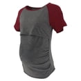 thumbnail image 7 of Olyvenn Women's Maternity Shirts Raglan Short Sleeves Nursing Tops Double Laye Breastfeeding Tees Pregnancy Clothes Gray 6, 7 of 7