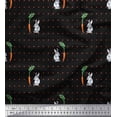 thumbnail image 1 of Soimoi Rayon Fabric Carrot & Rabbit Dots Print Fabric by Yard 42 Inch Wide, 1 of 5