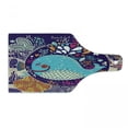 thumbnail image 1 of Sea Animals Cutting Board, Cartoon Illustration with Smiling Whale in Bubble Water Waves Starfish Coral, Tempered Glass Cutting and Serving Board, Wine Bottle Shape, Purple Aqua, by Ambesonne, 1 of 1