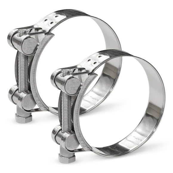 AKIHISA 2 Pack 60-63mm ID Range T-Bolt Hose Clamp,304 Stainless Steel Heavy Duty Tube Clamp 2.36 to 2.48 Inch