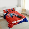 thumbnail image 3 of Homewish Teens Boys Sport Ice Hockey 2pcs Bedding Comforter Set,Ball Game Twin Comforter Sets,Blue Red Breathable Bedding Set,Breathable Home Decor,Reversible, 3 of 8