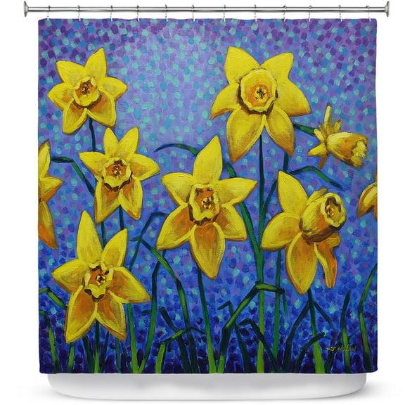 Shower Curtains 70" x 93" from DiaNoche Designs by John Nolan - Spring Daffs III