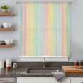 thumbnail image 5 of Colorful Striped Sheer Curtains 84 Inches Long, Farmhouse Vertical Striped Burlap Rustic Light Filering Curtains, Breathable Simi Curtain Privacy Drapes for Living Room Bedroom Window Treatment, 5 of 9
