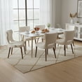 thumbnail image 6 of EOP Modern Fabric Upholstered Dining Chairs Set of 2, Wingback Dining Side Chairs with Solid Wood Legs, Farmhouse Dining Room Chairs for Dining Room, Kitchen, and Living Room, Beige, 6 of 9