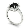 thumbnail image 2 of 1.86ct Emerald Cut Black Natural Onyx 18k White Gold Engraving Statement Bridal Wedding Halo Designer Ring Size 7.5, 2 of 5