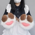 thumbnail image 5 of lanema Cute Sheep Hoof Shape Mittens Women Men Cartoon Gloves Plush Full Finger Mitten, 5 of 21