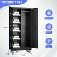 thumbnail image 2 of GangMei Metal Storage Cabinet with Hanging Rod and Pegboards,62" H Top Workbench Mobile Tool Chests Garage Cabinets with 4 Wheels,Tool Cabinets for Home,Office,Shop，Assembly Required, Black, 2 of 7