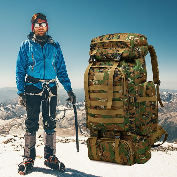 Mochila Impermeable 80 Litros para Campamento Entrenamiento Jungle Digital