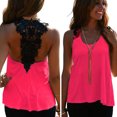 thumbnail image 3 of Top de verano para mujer, chaleco sin mangas, camiseta sin mangas con encaje de ganchillo Irfora Rosa XXXL, 3 of 7