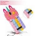 thumbnail image 5 of B-Wishy Para Blu View 2 Con Correa Fidget Stress Relief Phone Case Push Pop Bubble 3D Cartoon Funny Cute Silicone Cover Para Niñas Niños Adolescentes Funda Protectora Estética-Arco Iris (Rosa), 5 of 5