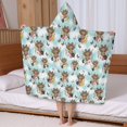 thumbnail image 5 of Blue Highland Cow Flower Butterfly Pattern Hooded Bath Towel，50"x30" for Ages 3 To 12 Kids, Quick Dry Lightweight Soft Microfiber Hood Beach Towel Cover Up for Kids, 5 of 7