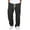 Black, variant on Men’s Casual Loose Fit Waffle Knit Cargo Pants with Drawstring Waist and Multiple Pockets for Everyday Wear