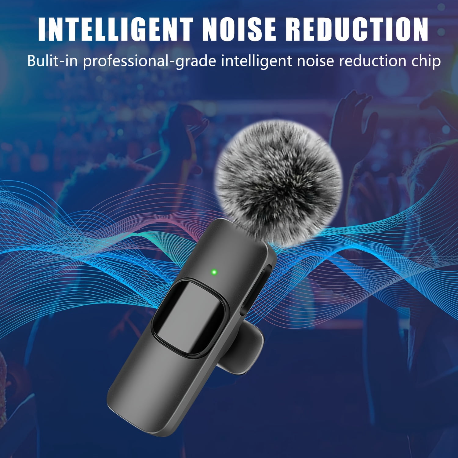 Clip-On Wireless Microphone: Omnidirectional Noise Reduction, USB-C Rechargeable for Streaming, Podcast, Vlogging, Voice Control & Recording