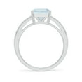 thumbnail image 2 of ANGARA Natural Solitaire Emerald-Cut 2 ct Aquamarine Split Shank Ring in 14K White Gold for Women (Size-8mm) | March Birthstone, Anniversary, Jewelry Gift for Women | Natural Aquamarine Ring, 2 of 9