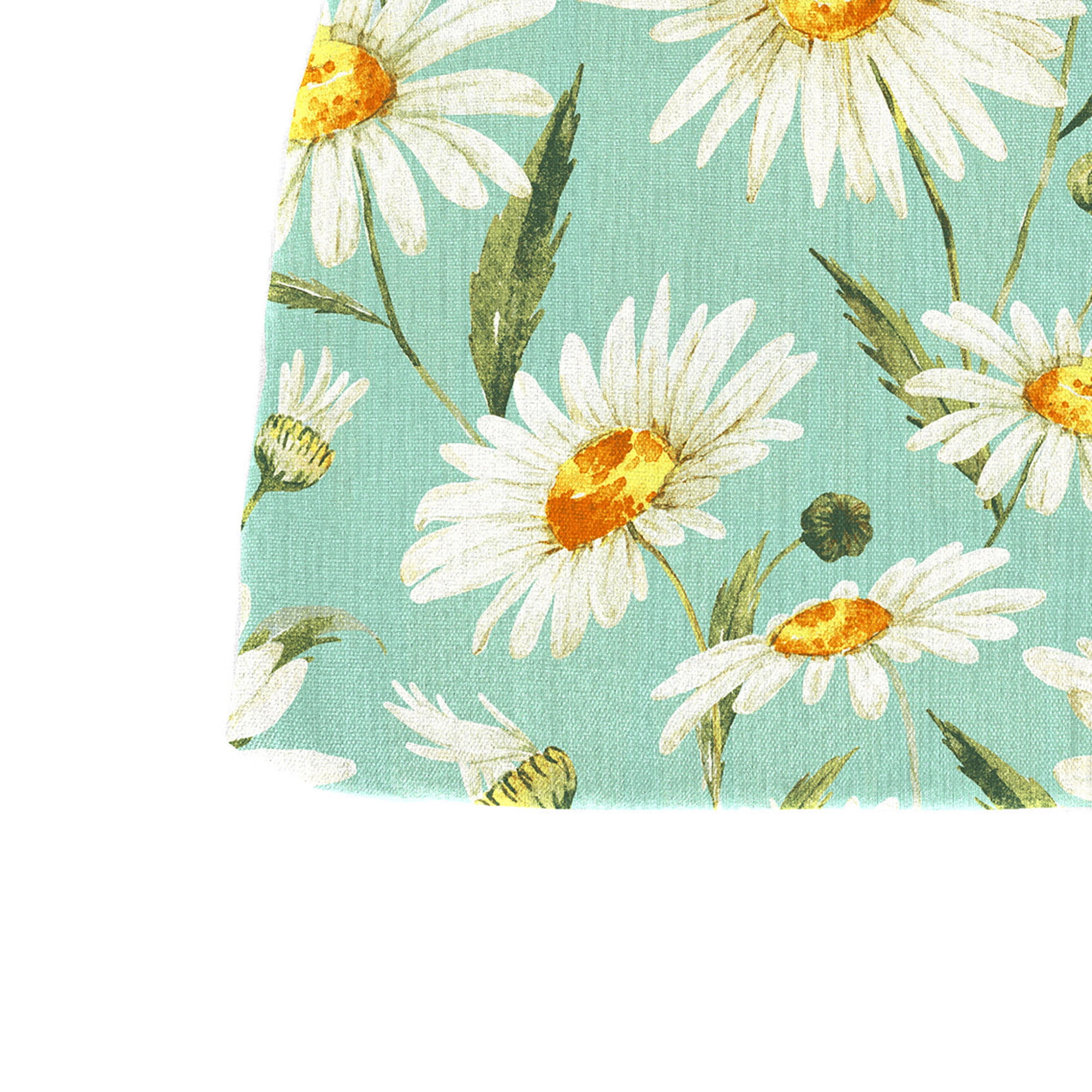 Jordan Manufacturing 18" x 18.5" Daphne Iceberg Aqua Floral Square Contoured Outdoor Chair Pad Seat Cushion