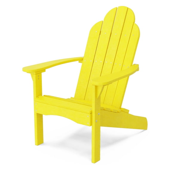 Wildridge Classic Adirondack Chair, Lemon Yellow - Outdoor Weather Resistant Poly Furniture for Patio