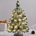 thumbnail image 4 of 2FT Premium Flocked Christmas Fake Tree  Perfect Artificial Tree with LED Lights for Christmas Decoration  Snowy  Tree with Wood Base, 4 of 6