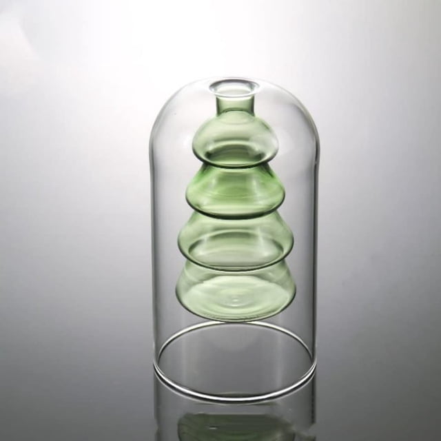 Empty Glass Reed Diffuser Bottle Refillable Aromatherapy Jars 1pc Glass Bud Vase Fragrance Accessories for Essential Oils, Small Flower Vase Table Centerpieces for Wedding Home Decor (green-D)