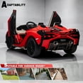 thumbnail image 2 of Voltz Toys Ride-on Car for Kids, 24V Lamborghini SIAN, 4WD Battery Powered Electric Car with Remote Control, EVA Wheels, Open Doors, Storage, Leather Seat, LED Lights & Music for 3-8 Years (Red), 2 of 6