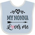 thumbnail image 3 of Inktastic My Nonna Loves Me Girls Girls Baby Bib, 3 of 4