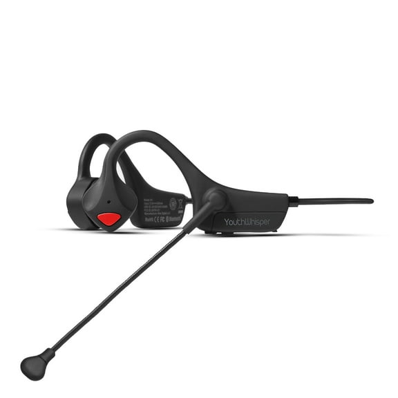 YouthWhisper Bone Conduction Headphones Bluetooth with Noise-Cancelling Mic, Open-Ear Headset for Home Office Conference Call