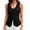 Black, variant on Summer Scoop Neckline Women Solid Slim Fit Button Down Vest Waistcoat Tops