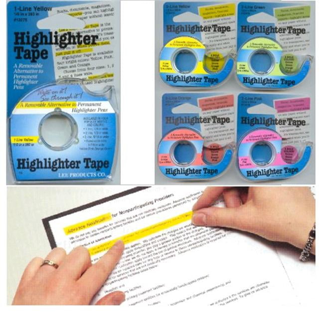 Lee Products Company LEE13975 Removable Highlighter Tape Yellow | Walmart  Canada