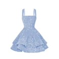 thumbnail image 1 of Vestido de bienvenida Dessiny con lentejuelas brillantes escalonadas, azul claro, 1 of 8