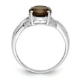 thumbnail image 3 of Auriga Fine Jewelry 925 Sterling Silver Smoky Quartz and Diamond Ring Size 6 for Women, 3 of 4