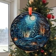 thumbnail image 2 of Christmas Ornament, Christmas Decoration,Holiday Gift,Heirloom Keepsake, Round , Gift Exchange,Gift Idea, Village Scene, Holiday Keepsake, Xmas Tree Hanging Decoration, Seasonal Gi, 2 of 5