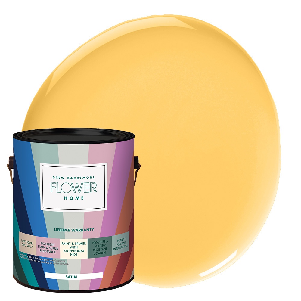 Drew Barrymore Flower Home Lemon Yellow Interior Paint, 1 Gallon, Satin