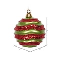 thumbnail image 2 of Vickerman Bonbons Lime-Rouge 8 Pieds' avec Boule Ondulée Pailletée Ornement de Noël, 2 of 2
