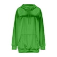 thumbnail image 4 of GaThRRgYP Plus Size Oversized Sweatshirt for Women,Women's Solid-color Fashionable Casual Round-neck Long-sleeved Hooded Sweatshirt Top Green XL, 4 of 6