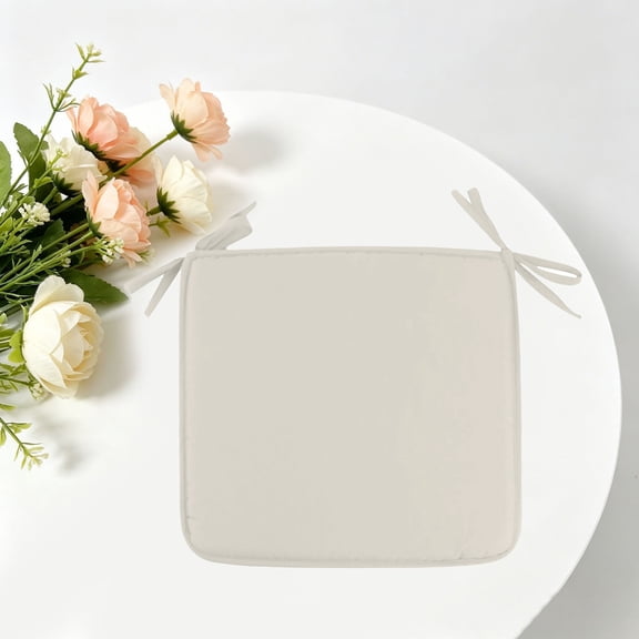 Square Seat Cushions 15.7X15.7", Soft Chair Pads With Ties For Indoor/Outdoor Use, Solid Color Comfort For Stools & Dining Chairs