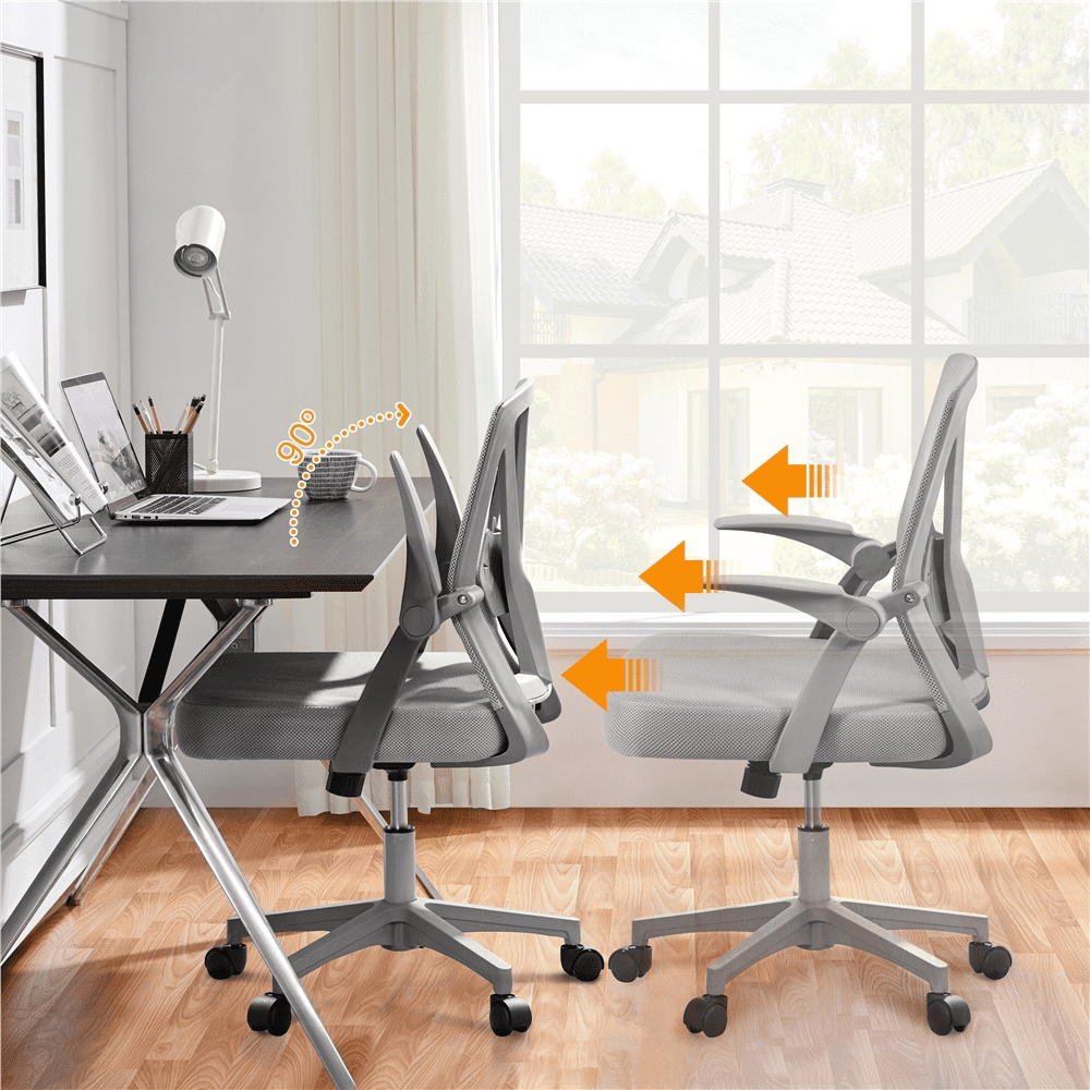 Alden Design Adult Adjustable Ergonomic Mesh Office Chair for Home Office, Gray