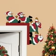 thumbnail image 1 of Santa Claus Wapiti Wooden Door Corner Sticker Holiday Party Door Corner Decoration Sticker, 1 of 4
