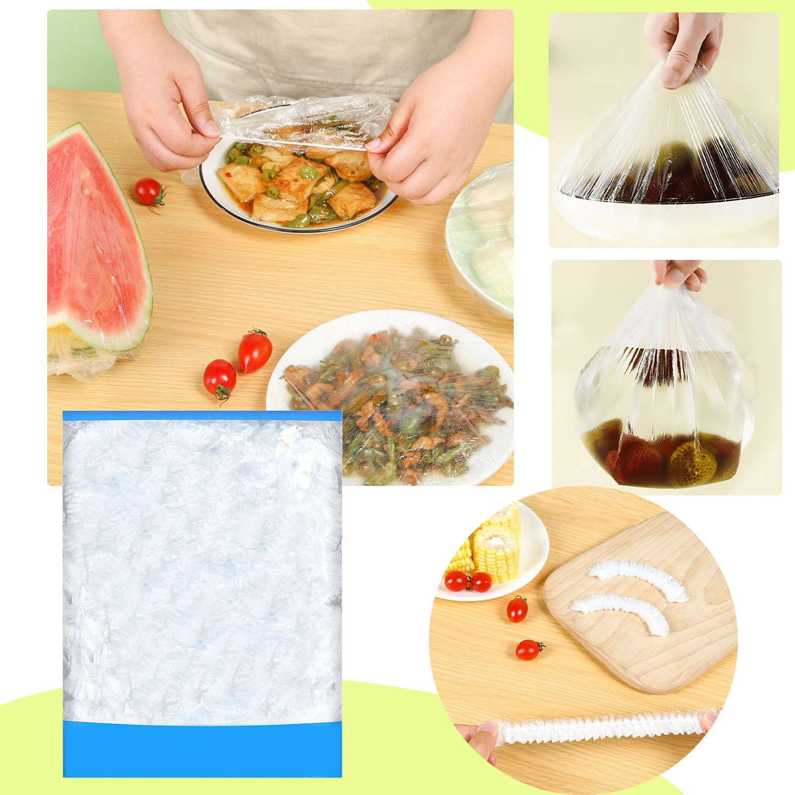 Fresh food storage 100pcs Fresh Keeping Bags Sealing Bags Food Cover ...