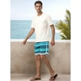 thumbnail image 4 of DARING DIVA Men's Drawstring Waist Color Block Striped Board Shorts 32 Light Blue, 4 of 6